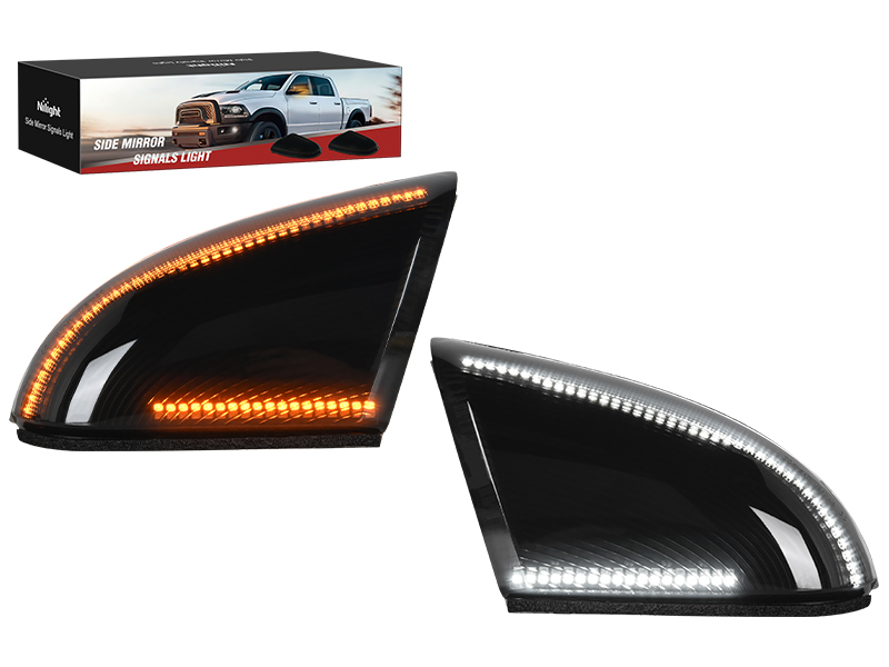 Side Mirror Marker Light Switchback Amber Turn Signals Light White Parking Light