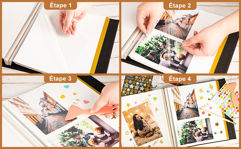 Feuilles Autocollantes Page De Garde Pour Livre Lanpn Album photo Autoadhesif scrapbooking, Album Photo Adhesif