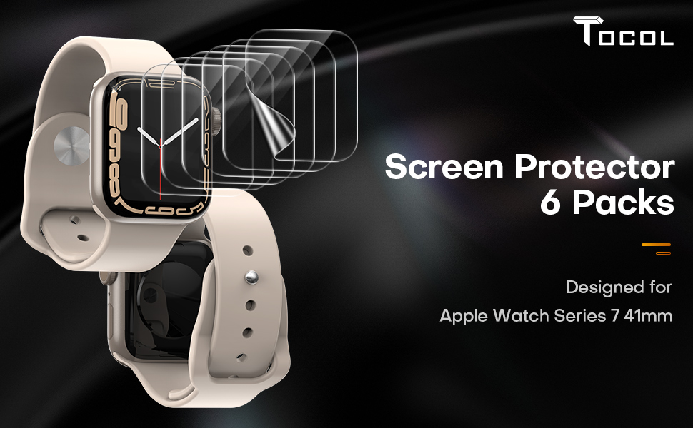 TOCOL 6 Pack Compatible with Apple Watch Screen Protector 41mm, HD