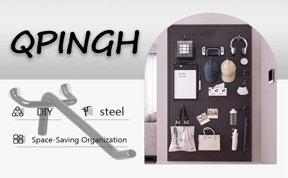 QPINGH 25Pcs Pegboard Hooks, 6" Length Peg Board Shelving Hooks Heavy Duty Peg Wall