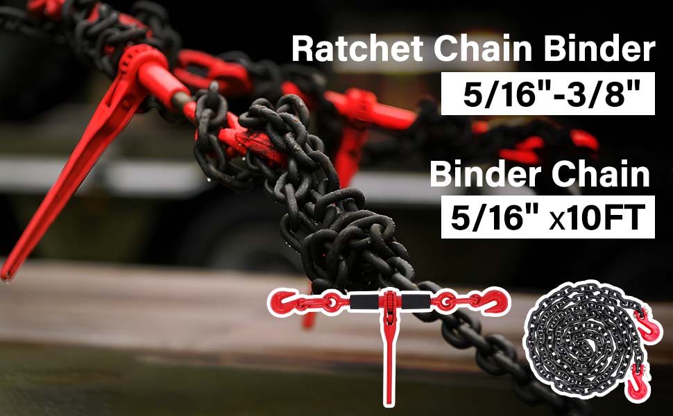Lechansen 5/16'' 3/8'' G80 Chain Binders Set,2 Pack Grade