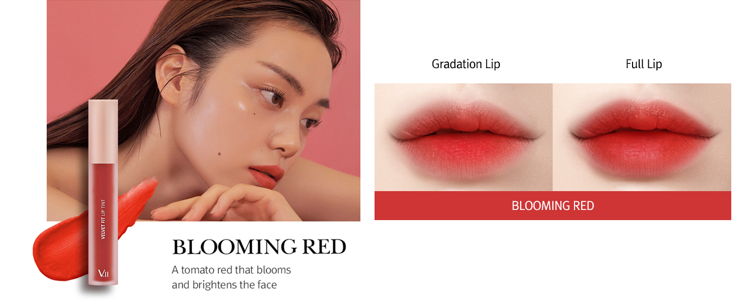 v11 lip tint blooming red