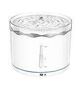 OurMiao Smart Cat Water Fountain, 74oz/2.2L Cat Fountain with Filter, LED Light, Silent Pump, Det...
