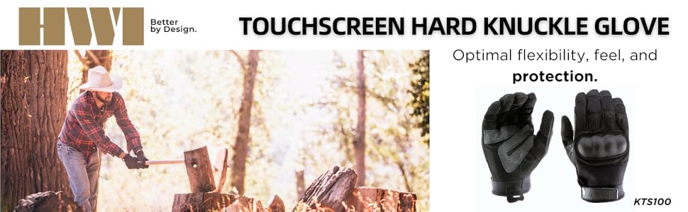 Touchscreen Hard Knuckle Glove KTS100 hwi gear