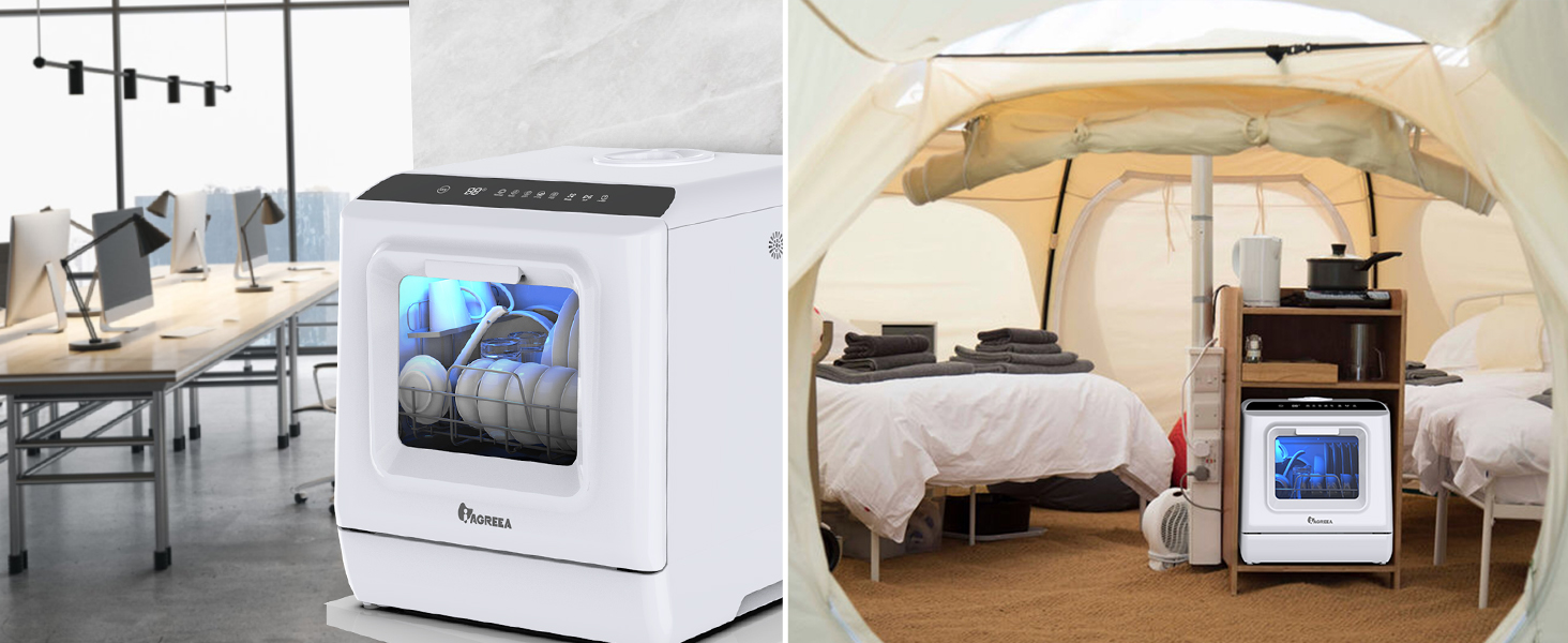 IAGREEA Countertop Dishwasher, Portable Countertop Dishwasher, No