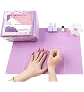 BOMOQING 125PCS Disposable Nail Art Table Mat, Waterproof Nail Tips Art Table Towels Mat, 3 Ply N...