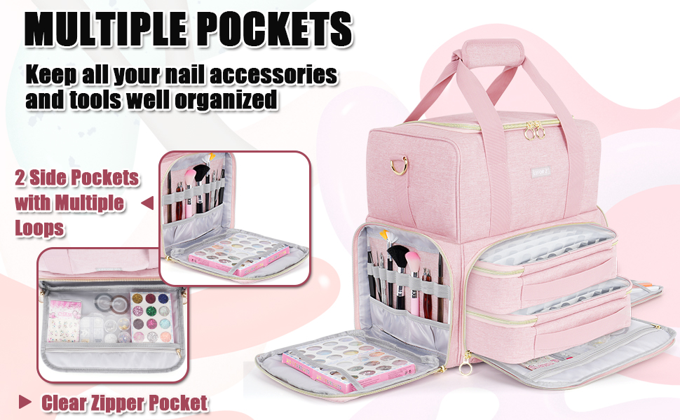  nail supplies organizers and storage bag