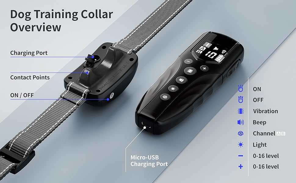 Dog Training Collar with Remote No Shock 2000ft Bark Collar for Large