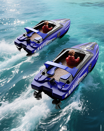 Remote Control Boat with LED Light RC Boat for Kids Adults Racing Boats for Pools and Lakes