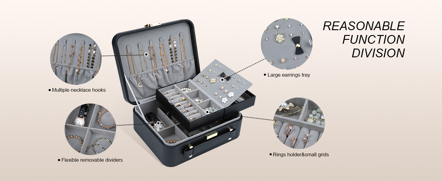 large travel jewelry box for womengrey jewelry box for women