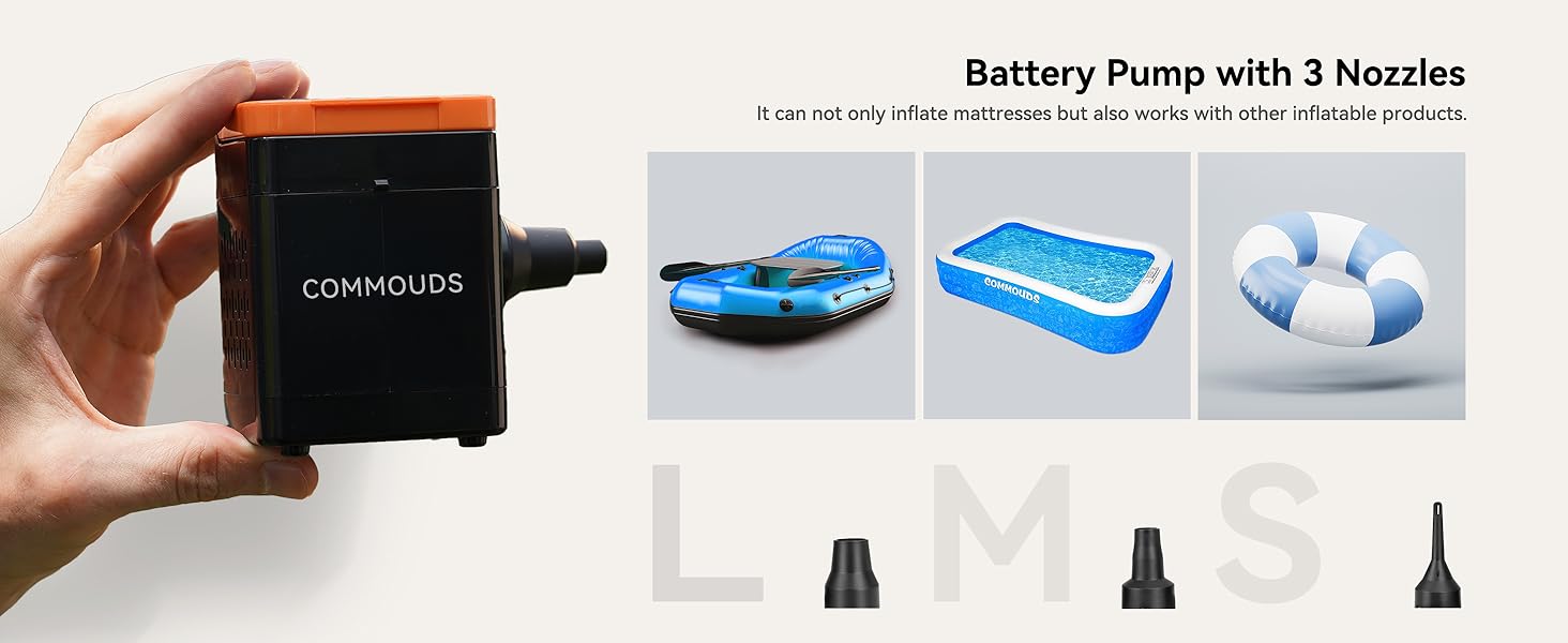 commouds air mattress with built in pump