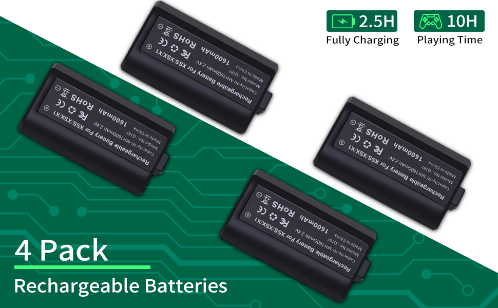 Rechargeable Battery Pack for Xbox Series Xbox One Controller, TechKen