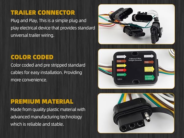 Amazon.com: Dasbecan 4-Pin Trailer Wiring Harness Kit 118869