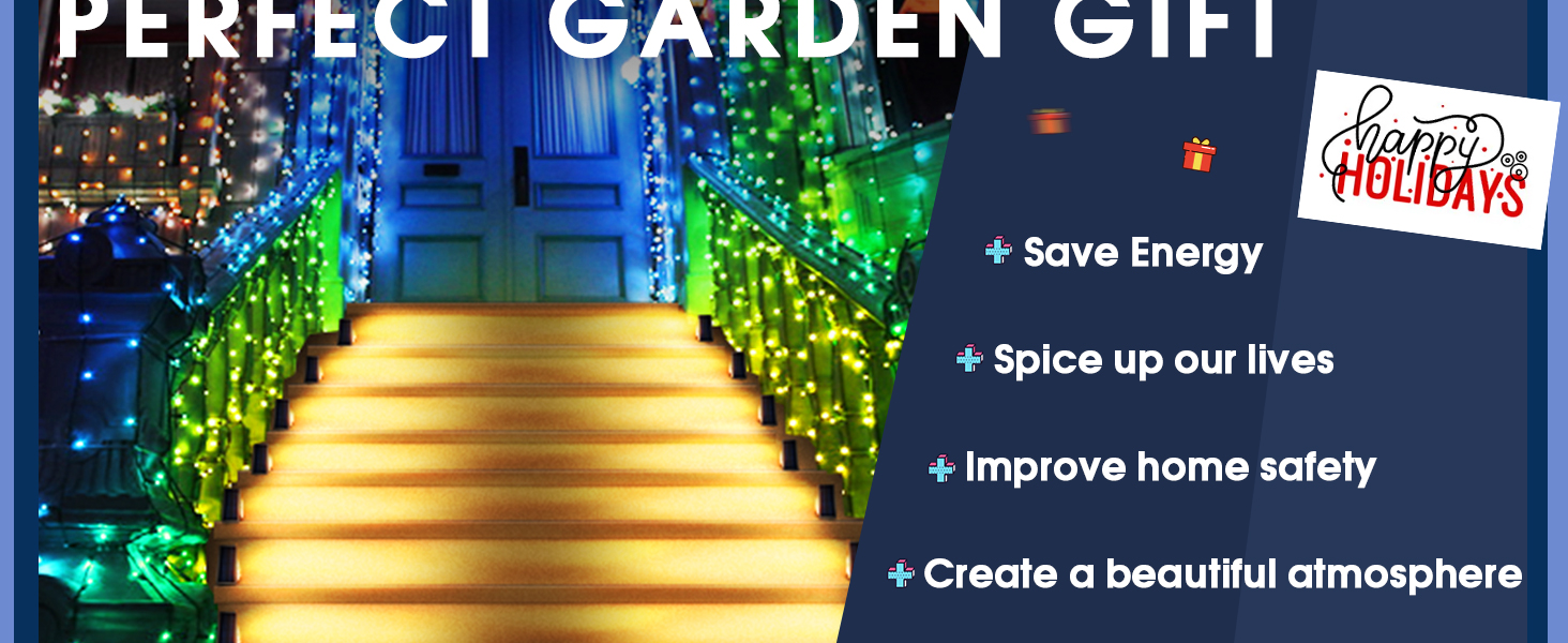 deck stair lights solar powered