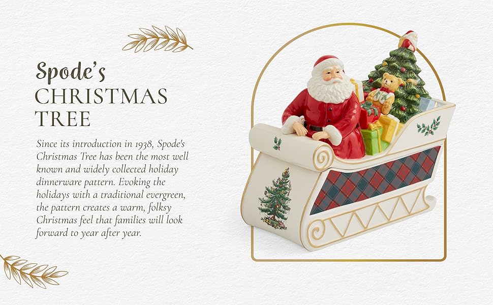 Spode クリスマスツリー サンタクロース クッキージャー　新品 Spode Christmas Tree Figural Santa with Tree Cookie Jar