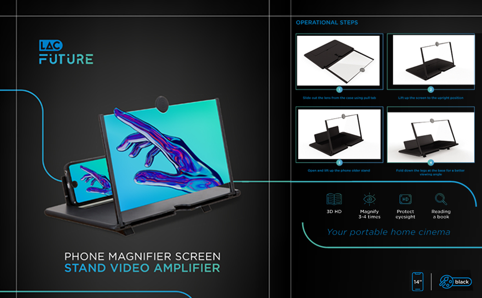 LAC Mobile Phone Magnifier Screen 14” Phone Screen Magnifier Gadgets