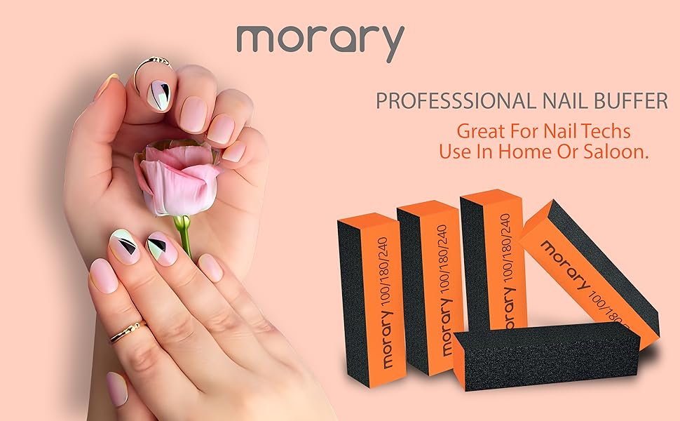 Morary 12Pack Nail Buffer for Natural Nails 100/180/240