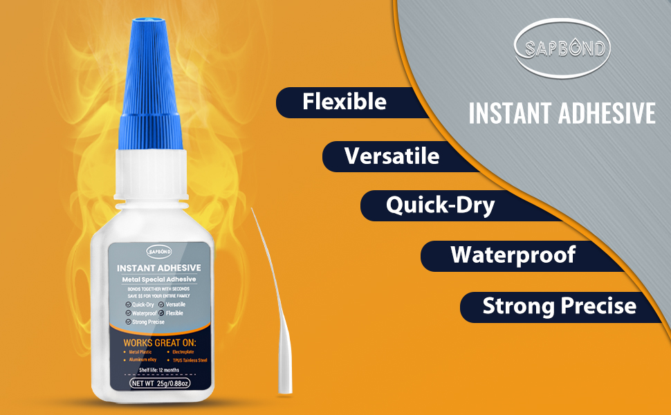 SAPBOND 25g Metal to Metal Glue Clear Metal Repair Glue, Super Instant