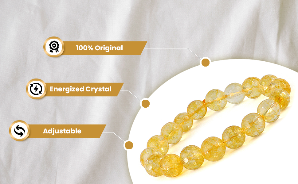 Natural Citrine Bracelet faceted 10 mm