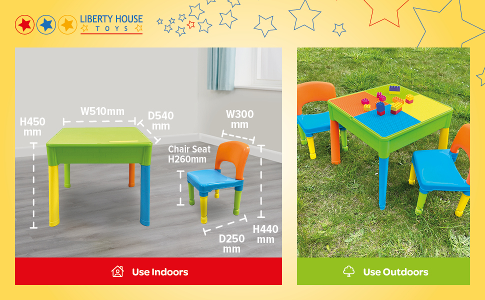 Liberty House Toys Kids 5in1 Activity Table and 2 Chairs Set