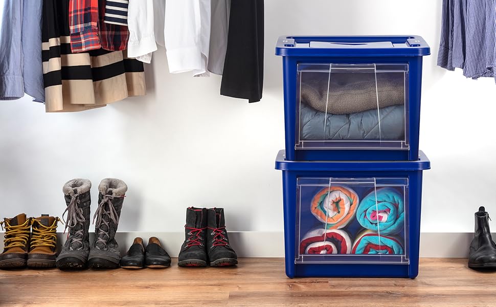 Rubbermaid Medium AllAccess Tote with Lids, Pack of 2, Stackable