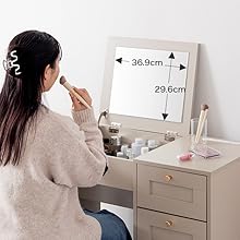 Amazon｜家具350 Calan カラン ドレッサーデスク 化粧台 机 鏡