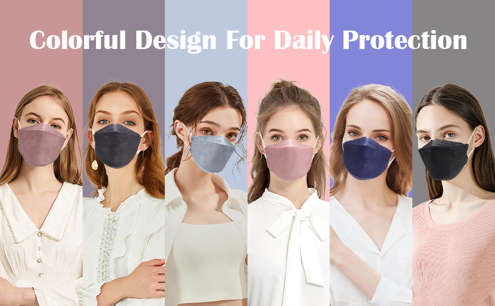 60 PCS KF94 Mask, 4 Ply Breathable Comfort Individually