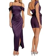 Popilush Shapewear Dress Womens Multi Way Wear Dresses Off The Shoulder Maxi Dress Bodycon Long C...