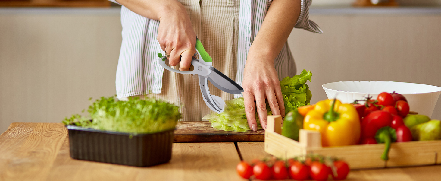 ALEXPHY Salad Scissors, Salad Chopper with Double Blades