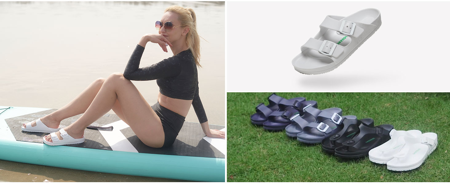 Hausschuhe Herren Damen Leicht Elastisch Pantoletten Badschuhe