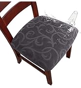 Genina Chair Seat Covers Waterproof Dining Room Chair Covers 6 Pack Stretch Seat Covers for Dinni...