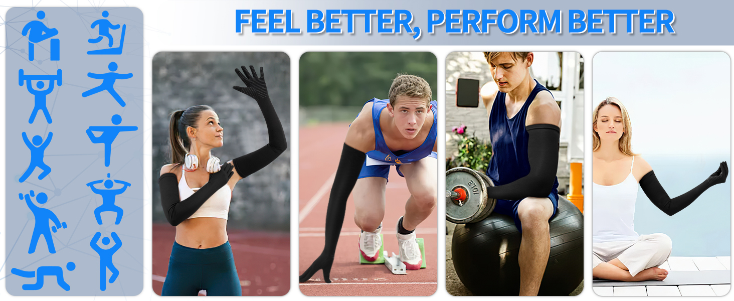 Zuscot Copper Long Compression Arthritis Gloves for Women