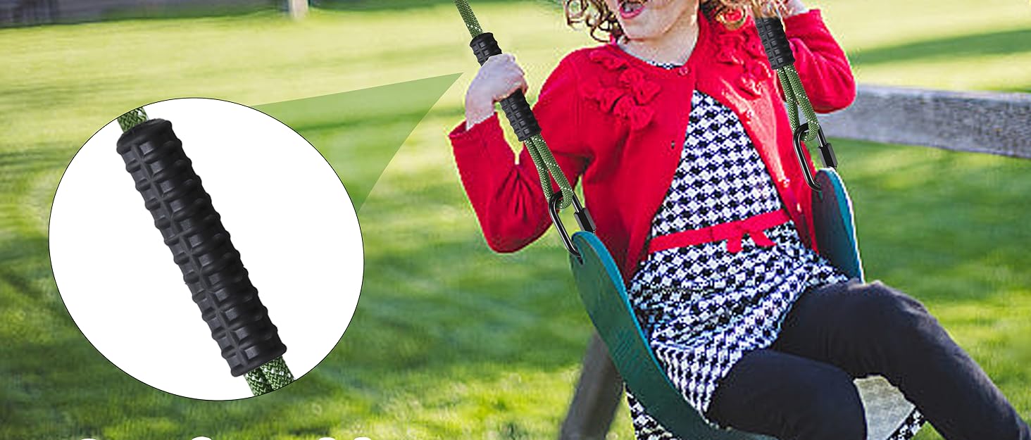 Heavy Duty Tree Swing Ropes Hammock, Hanging Straps, Adjustable Extendable for Outdoor Swings Hammock Playground Set Accessories, 7.25ft(87") of 2, Green 7 2