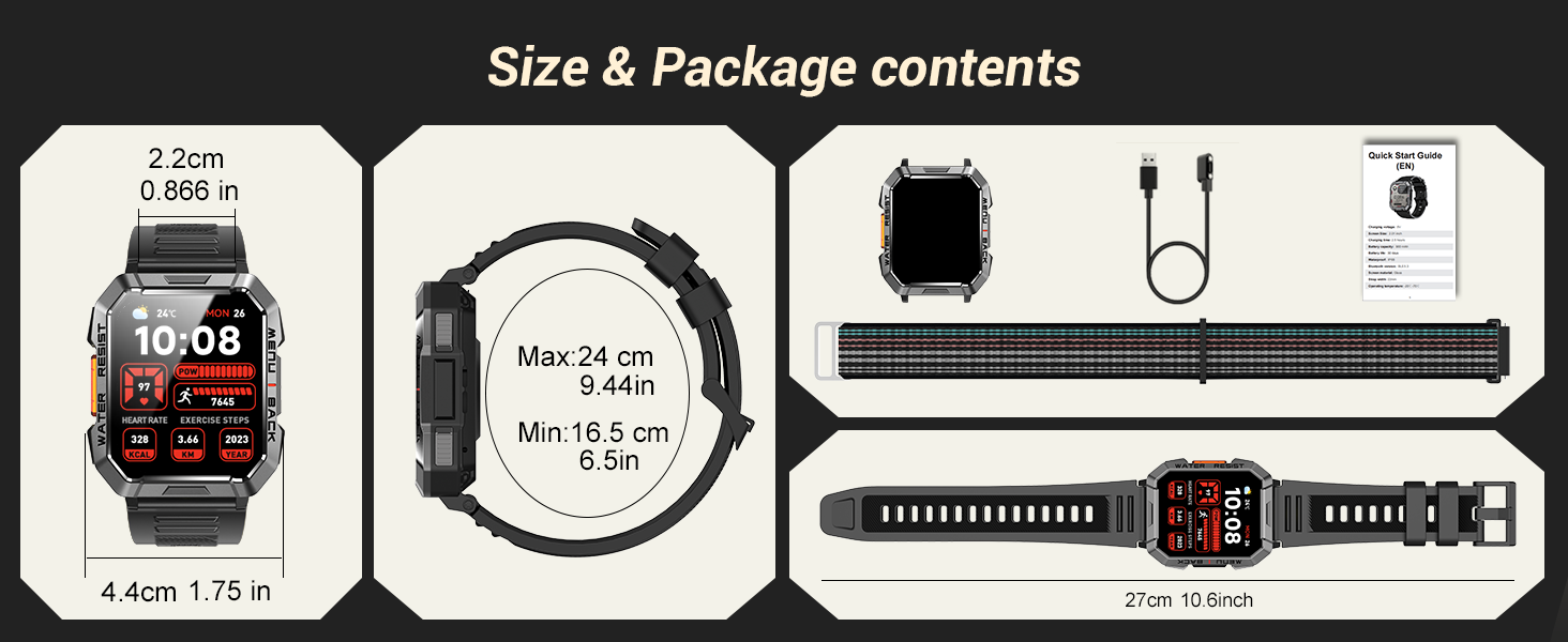 Size & Package contents