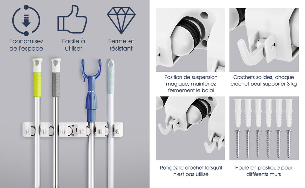 COSTWAY Porte Balais Mural Avec 5 Emplacements Et 6 Crochets/Support Balais Mural Pour Salle De Bain, Cuisine Ou Garage-Blanc 13 COSTWAY Porte Balais Mural Avec 5 Emplacements Et 6 Crochets/Support Balais Mural Pour Salle De Bain, Cuisine Ou Garage-Blanc -Stanleyfaco Magasin AAHKMJXYDAFdJAOAIMEbOAchlkWZ0oakZn uVZ0mPidMNbILvCvspZ4oG3fPgIqc1P26RdPiG8KHKUtblW5 ULKvLD1OHzwX jolGWPZGyLZfMVUjbnusxwsiUR FEkphi3tPP015C9CiGc3F a MaarSw wFt1uHQuvA