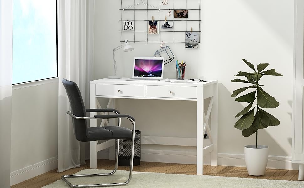 white desk