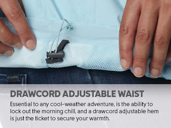 Windbreaker with adjustable hem
