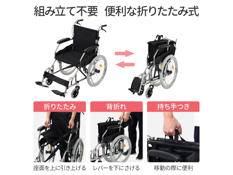 Amazon | iimono117 車椅子 軽量 折りたたみ アルミ製 介助