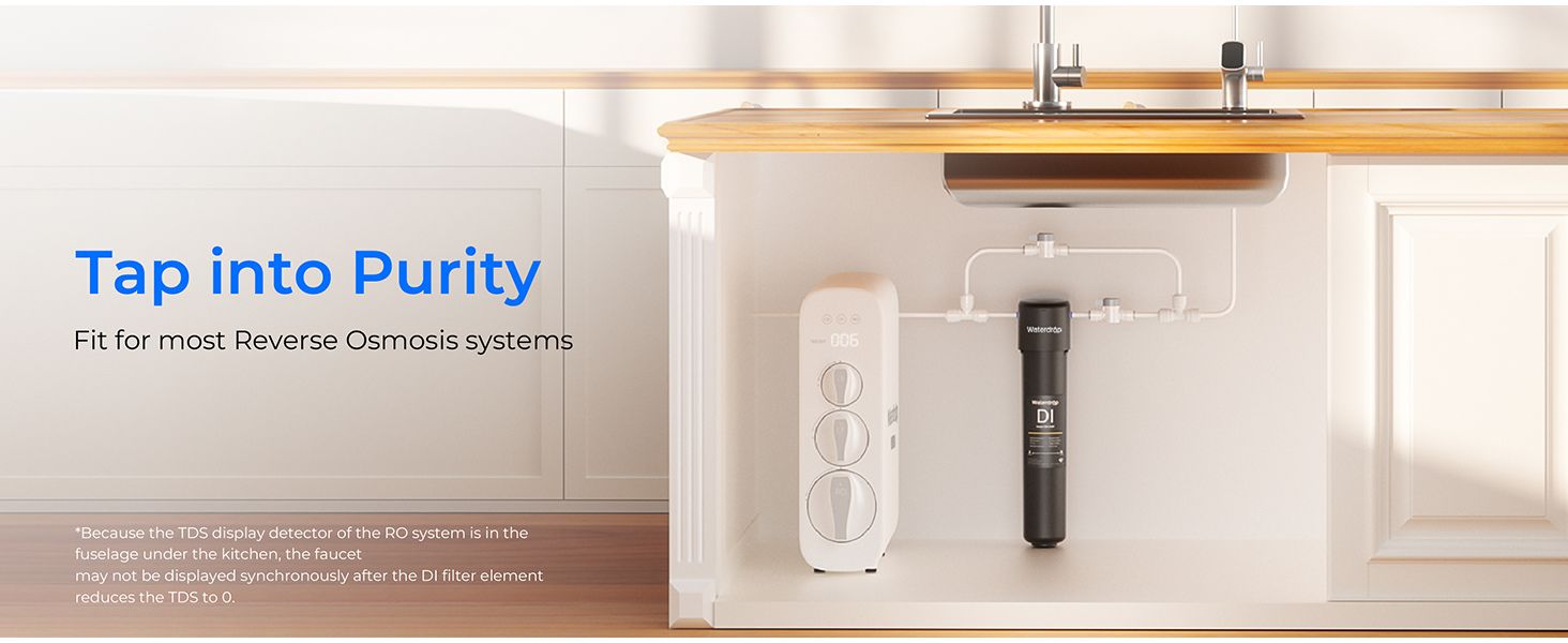 Waterdrop WD-DI System, DI Water Purifier, Deionization Water Filter System