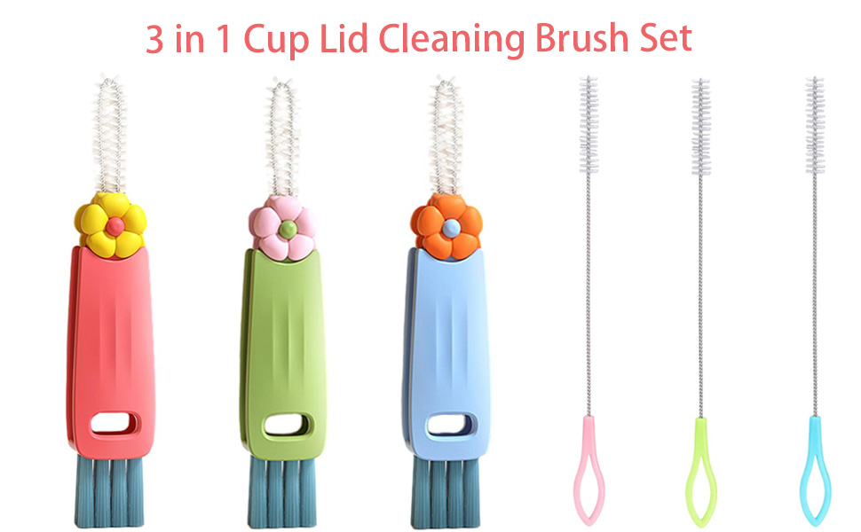 Jemanton 3 in 1 Cup Lid Cleaning Brush, Crevice Cleaning