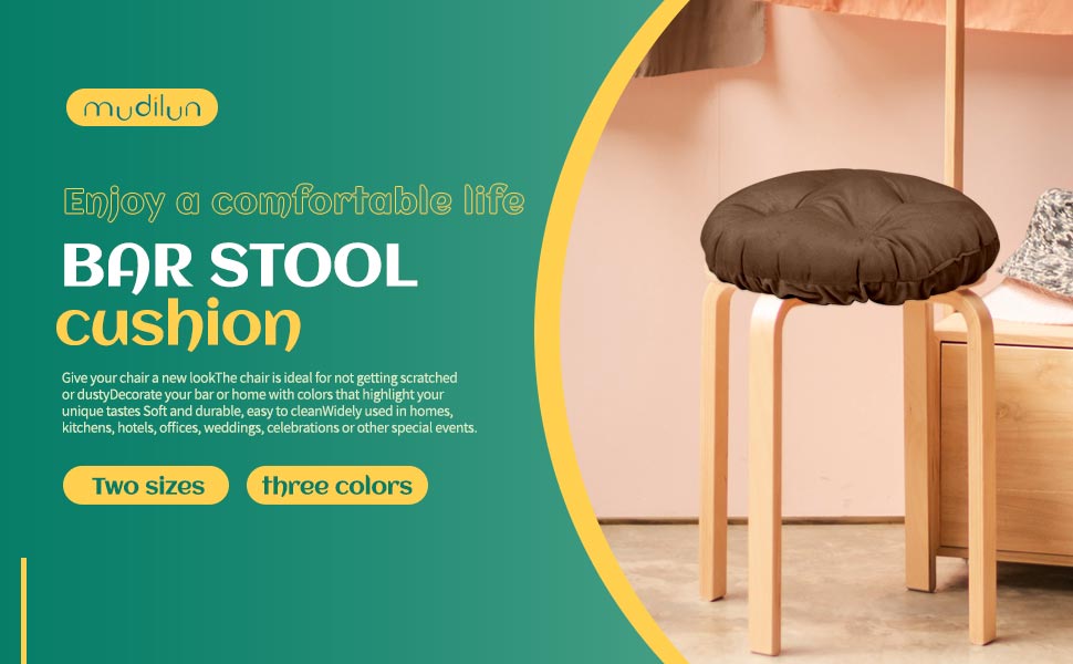 mudilun Round Bar Stool Cushions Soft Comfortable Tufted