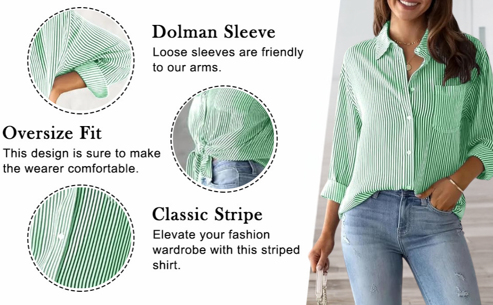  Striped Shirt for Women Full Sleeve Stylish Shirt