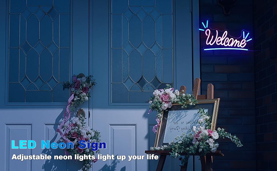 結婚式　二次会　インテリア　ウェルカムボー　ネオンサイン　オーダーメイド　照明ド Amazon.co.jp: Welcomeネオンサイン 調光可能 ledネオン看板 USB
