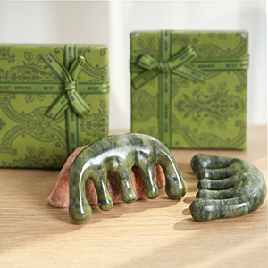 Jade meridian massage comb for face and scalp