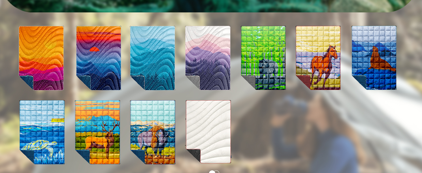 zzlamb Puffy Camping Blanket, Lightweight Warm Blanket