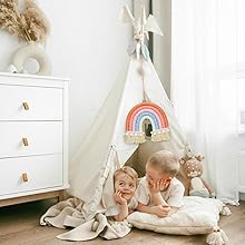 Linkstyle Gewebter Regenbogen Wandbehang