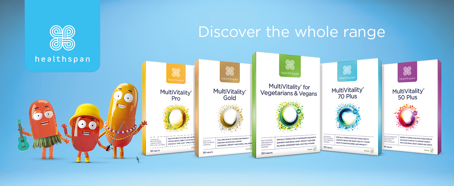 Healthspan Multivitamin 70 Plus (120 Tablets) Vitamin C & Vitamin