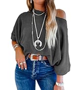 EVALESS Sexy Off The Shoulder Tops for Women 3/4 Length Sleeve Womens Tops Spring Fall 2025 Boat ...