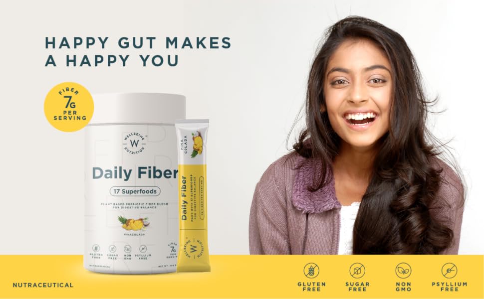 Wellbeing Nutrition Daily Fiber Powder Natural Prebiotic Digestive