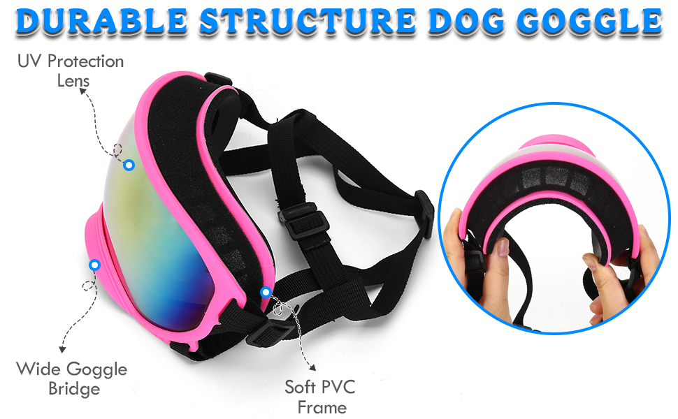 UV Protection Lens Soft PVC Frame Wide Goggle Bridge
